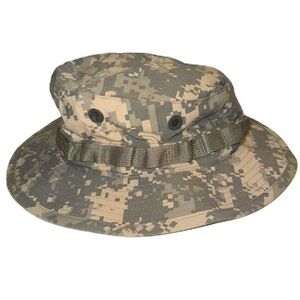 ACU Camo Boonie Hat 7 1/2 Army Outdoor Adventure Military Combat Uniform EUC